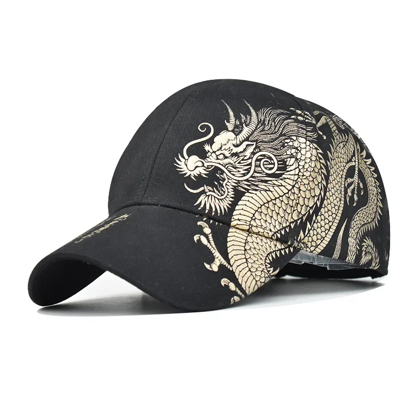 

Printing Chinese Dragon Men's Baseball Caps Totem Belief Women's Cotton Snapback Hat Outdoor Sun Protection Gorras Trucker Cap