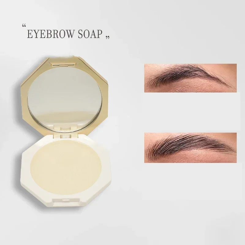 Private Label Eyebrow Soap Custom Bulk Golden Round Cake Box with Mirror Dimensional Shaping Eye Brow Wax Gel Waterproof Makeup