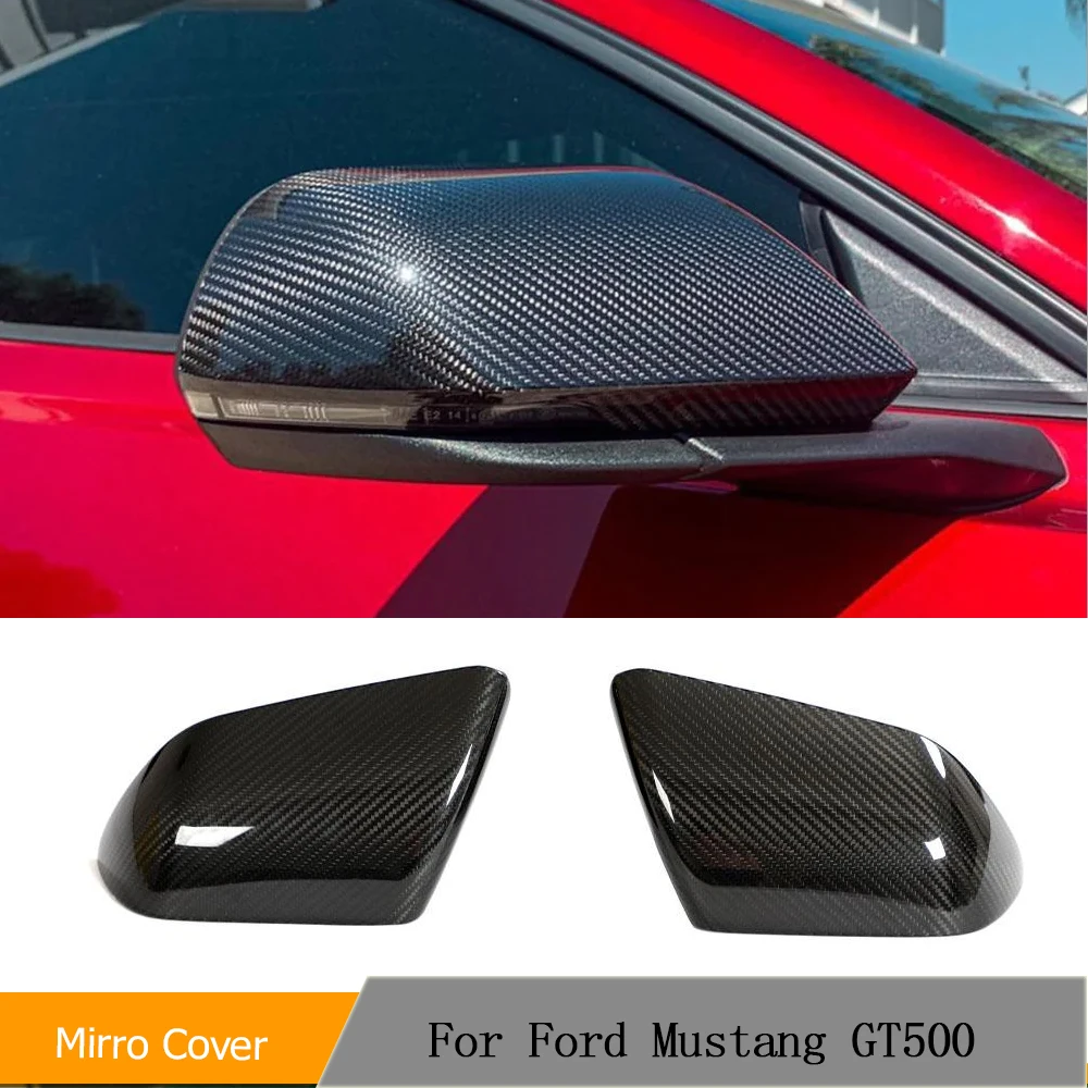 

Rearview Side Mirror Cover Caps for Ford Mustang 2015-2023 Auto Exterior Accessories With Turn Signals Cutout Dry Carbon