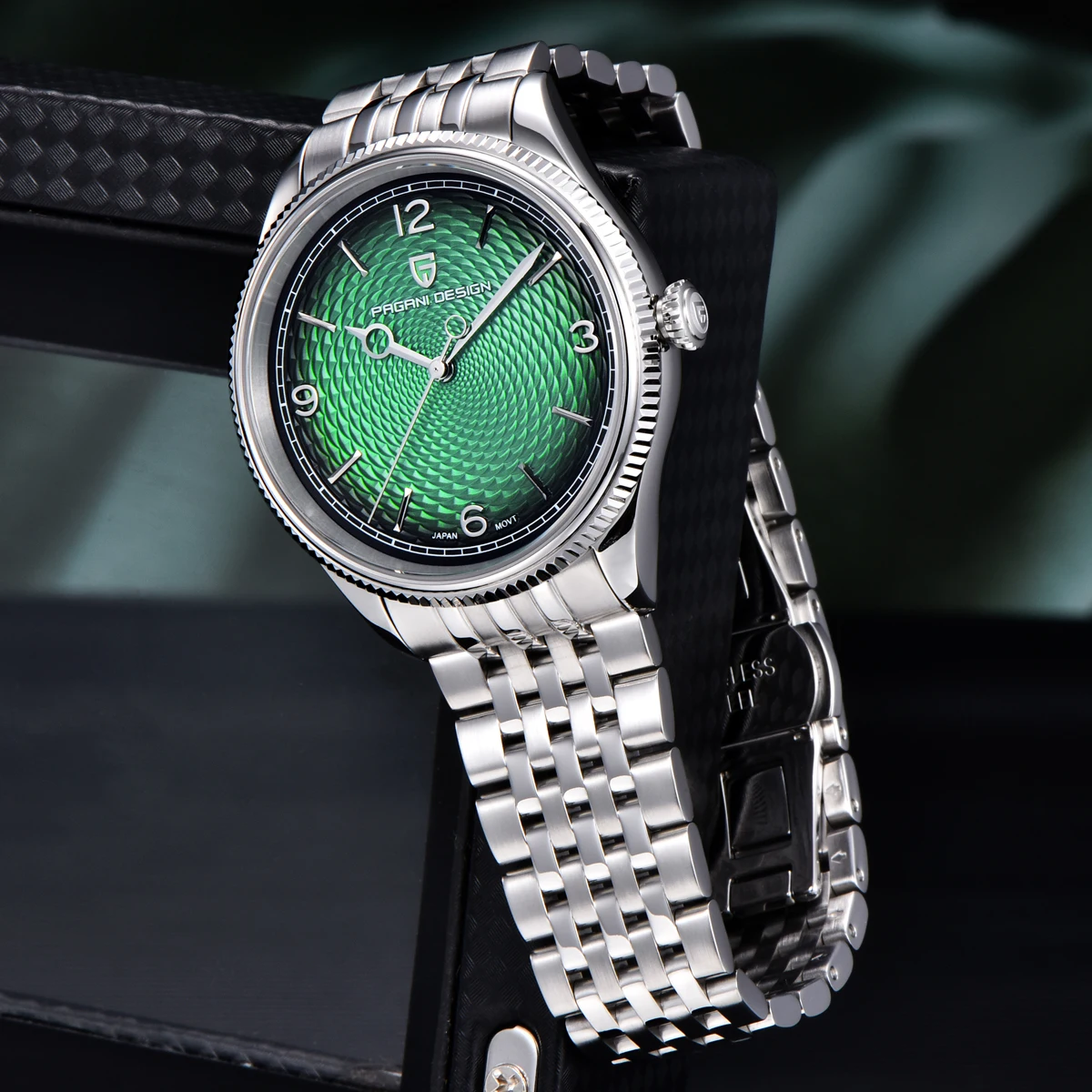 2026 New Men Quartz Watch PAGANI DESIGN 40MM Retro Green Ripple Watch Mens Luxury Watch For Men AR Sapphire Crystal Stainless Steel Business Bracelet Clock Hombre EU Local Shipping
