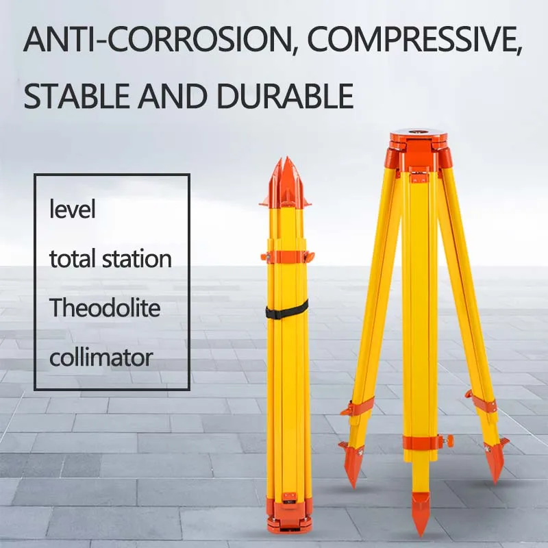 Tripod Aluminum Alloy Solid Wood Level Gauge Theodolite Total Station Surveying And Mapping Support Tool Accessories