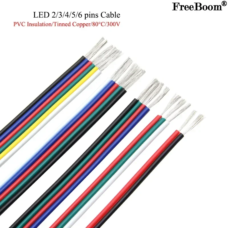 2/5/10m LED Cable Electrical Wire 2/3/4/5/6pin LED Extension Cables For RGB RGBW RGBWW SMD WS2812B LED Strip Light JST Connector