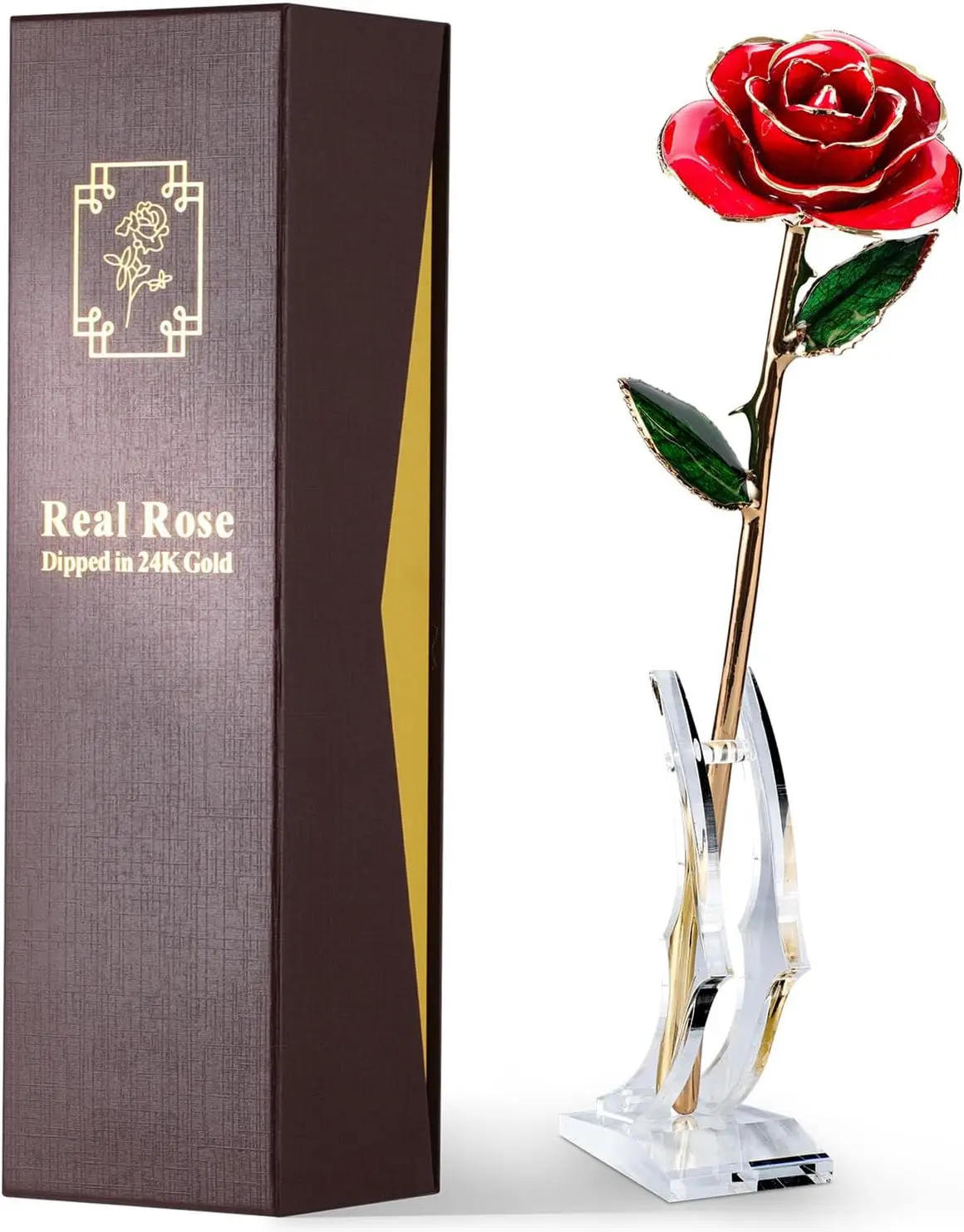 

Gold Dipped Rose - Hand-Dipped Real 24K Gold Rose - Genuine One of a Kind - Romantic Present for Her