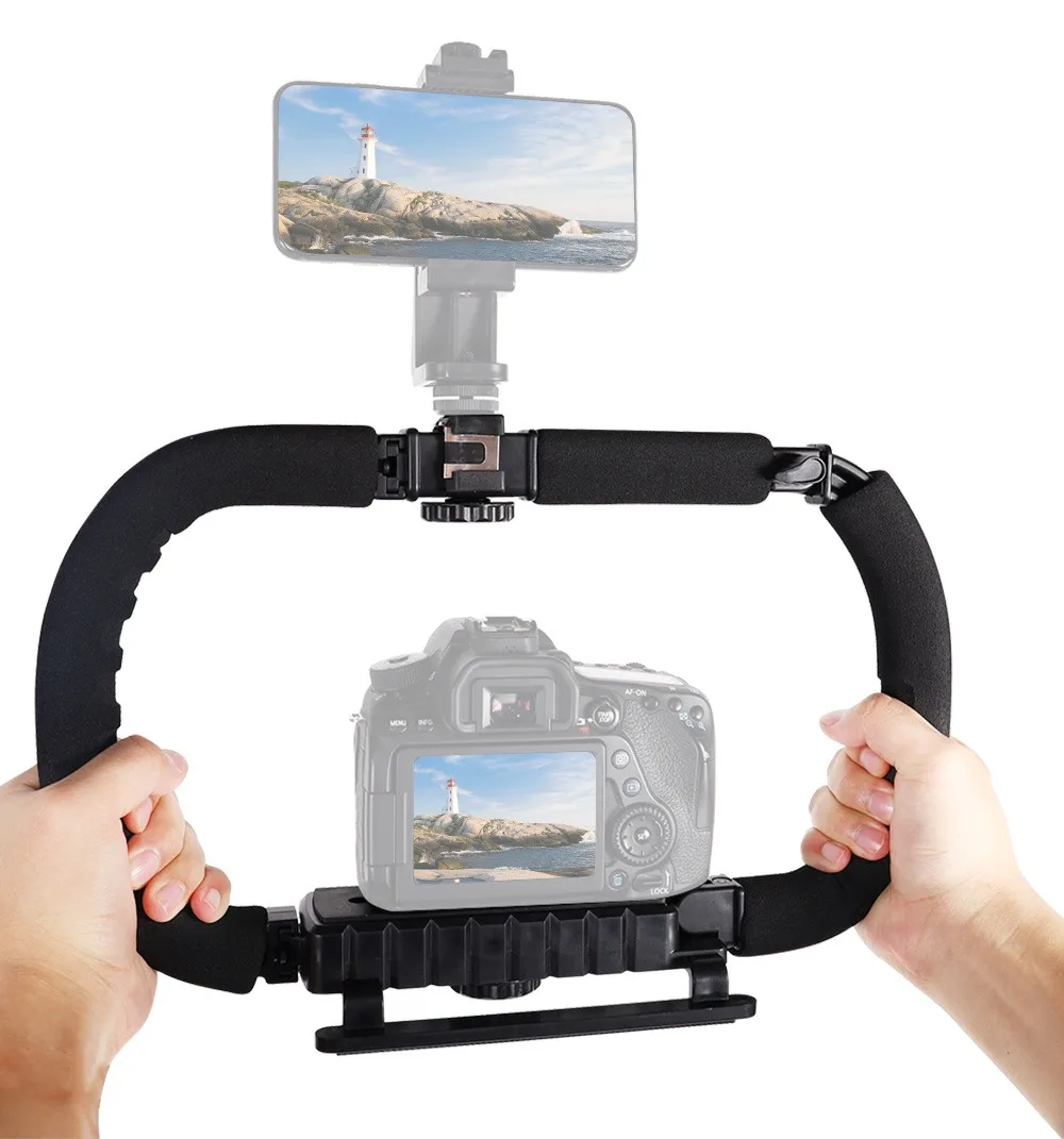 ﻿1pc,Double U-Shape Portable Handheld Photography Camera Bracket Video Grip DV Bracket,DSLR/Action Camera Portable Video Camera