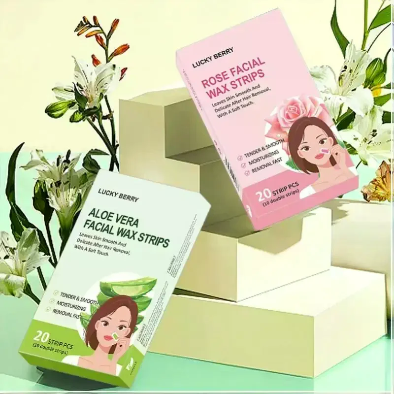 Quick And Easy To Use Gentle Face Wax Strips Effective For Upper Lip And Fine Hair Removal With Soothing Rose Extract 20Pcs