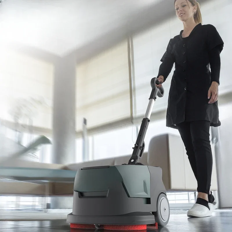 Floor scrubber, commercial industrial workshop, hotel villa, small hand-pushed suction and mopping integration