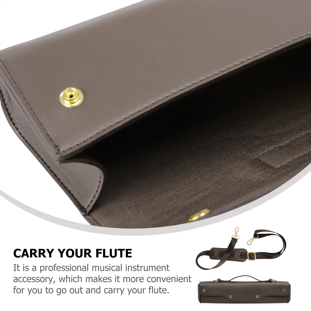 

Flute Box Storage Case Musical Instrument with Shoulder Strap Coffee Carrying Bag for Musicians