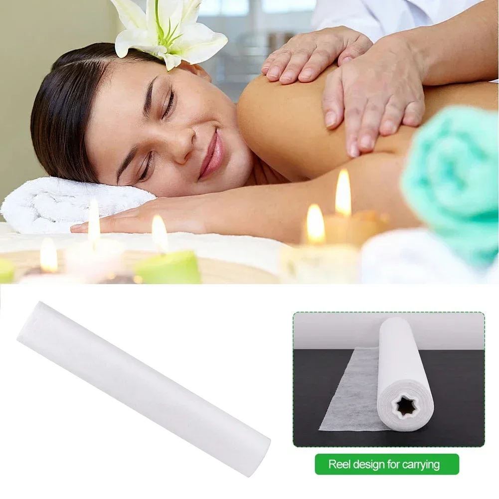

50 pcs Disposable Spa Massage Mattress Sheets Salon Massage Bed Sheets Non-Woven Headrest Paper Roll Table Cover Tattoo Supply
