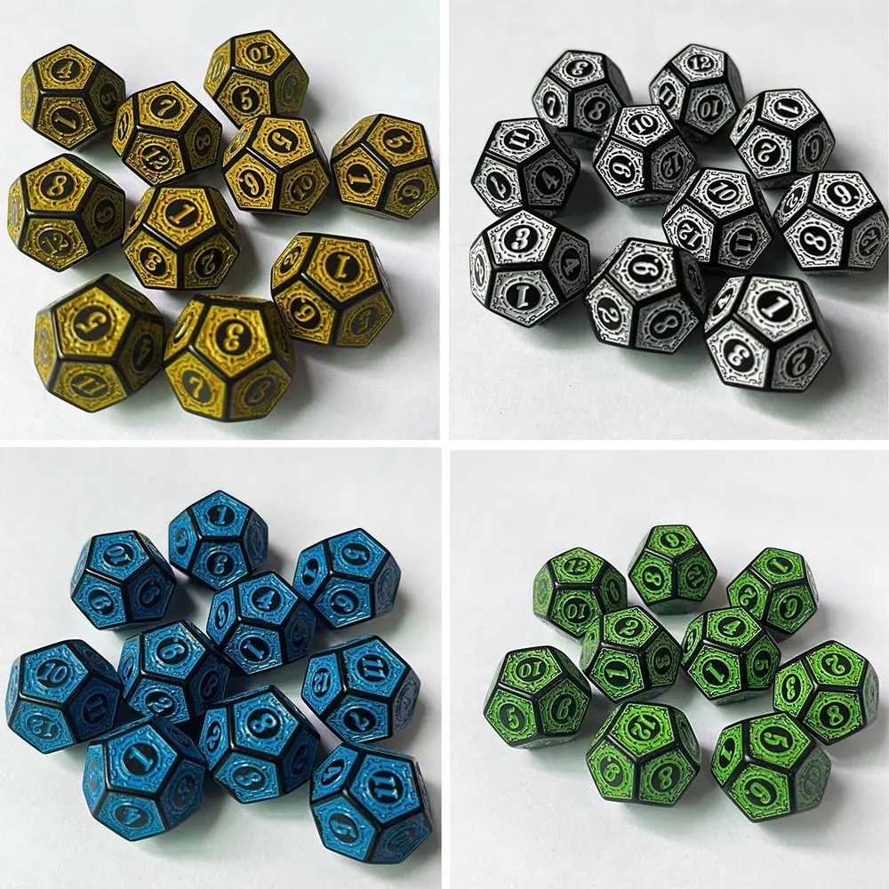 7/10Pcs D4 D6 D8 D10 D12 Dice Polyhedral Table Game Dice for Math Dice Games Acrylic Dices Kit For Party Game Accessory