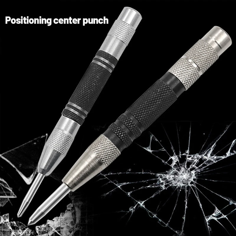 Steel Automatic Center Locator for Marking Positioning Breaking Glass Multi-purpose Silver Black Survival DropShipping