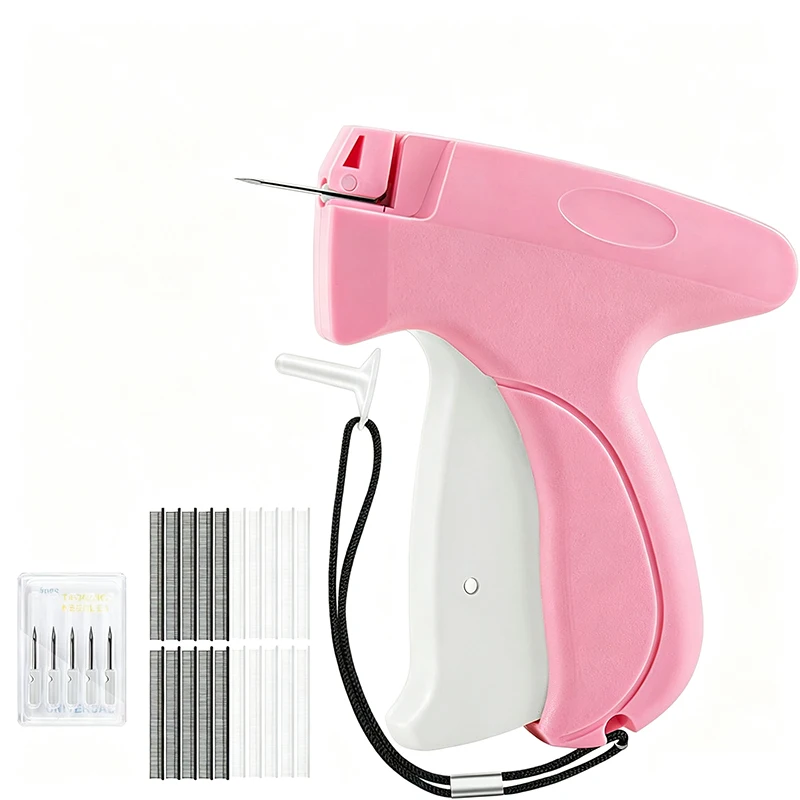 Stitch Gun for Clothes Ultra‑Fine Needle Tagger Handheld Tagging Gun Kit with 500 Black 500 White Fasteners for Securing Cuffs C