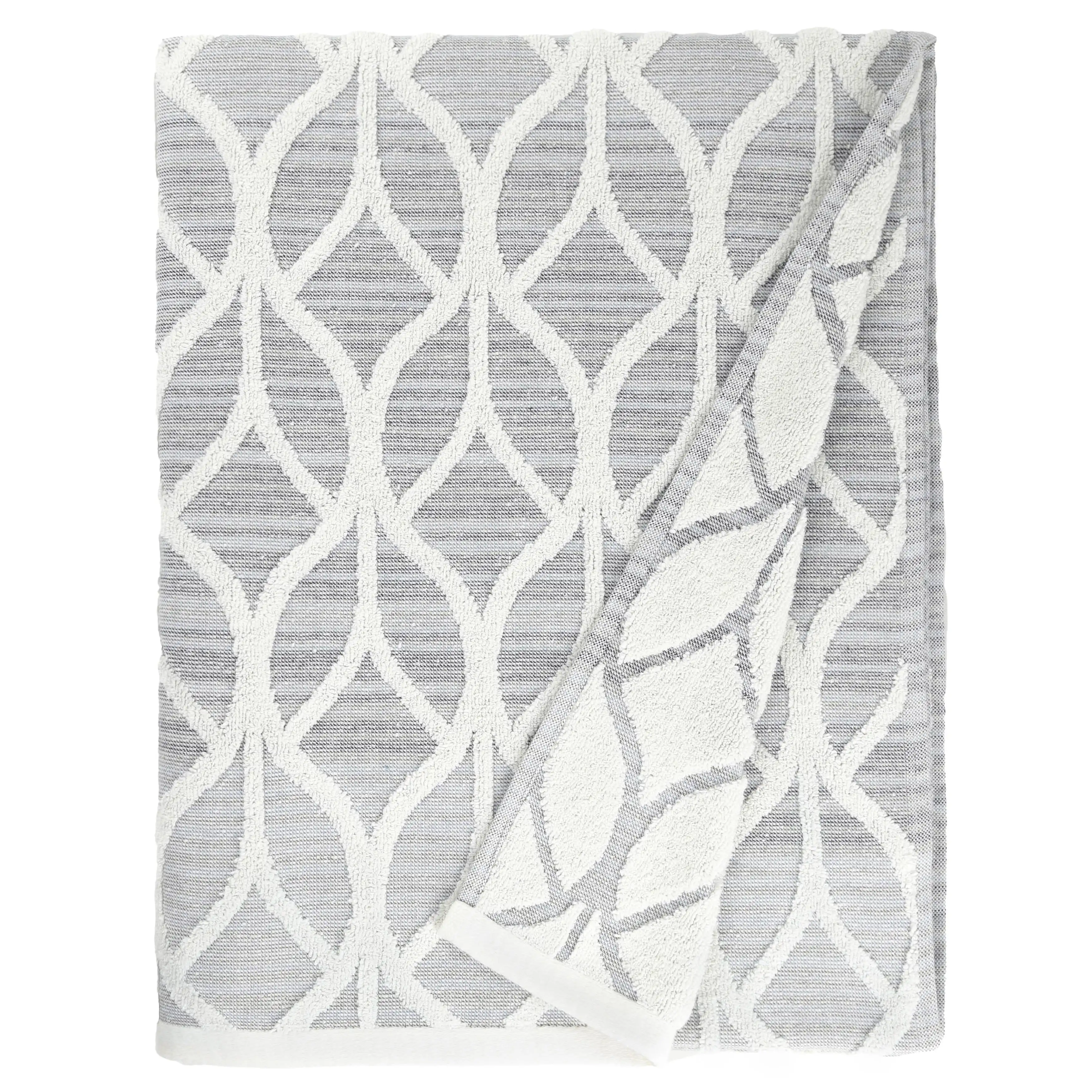 

Authentic Hotel and Spa Turkish Cotton Alev Jacquard Bath Towel Gray/Multi