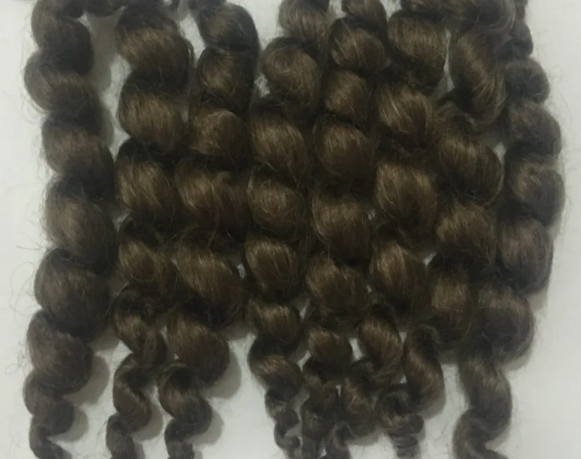 소프트 다시 태어난 인형 모헤어 머리 가발 DIY 액세서리 시장 모헤어 실리콘 아기 다시 태어난 인형 장난감 곱슬 어두운 갈색 모헤어