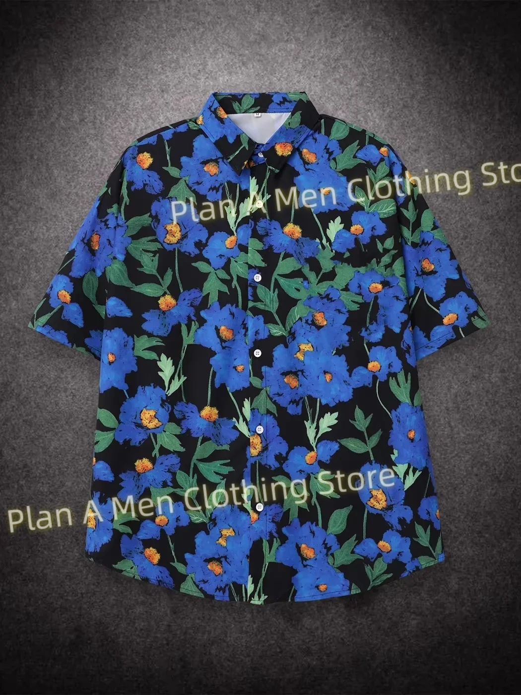 

Mens Oversized Loose Short Sleeve Flower Print Hawaii Beach Summer Men Shirt Student Couples Fashion Casual Mens Clothing