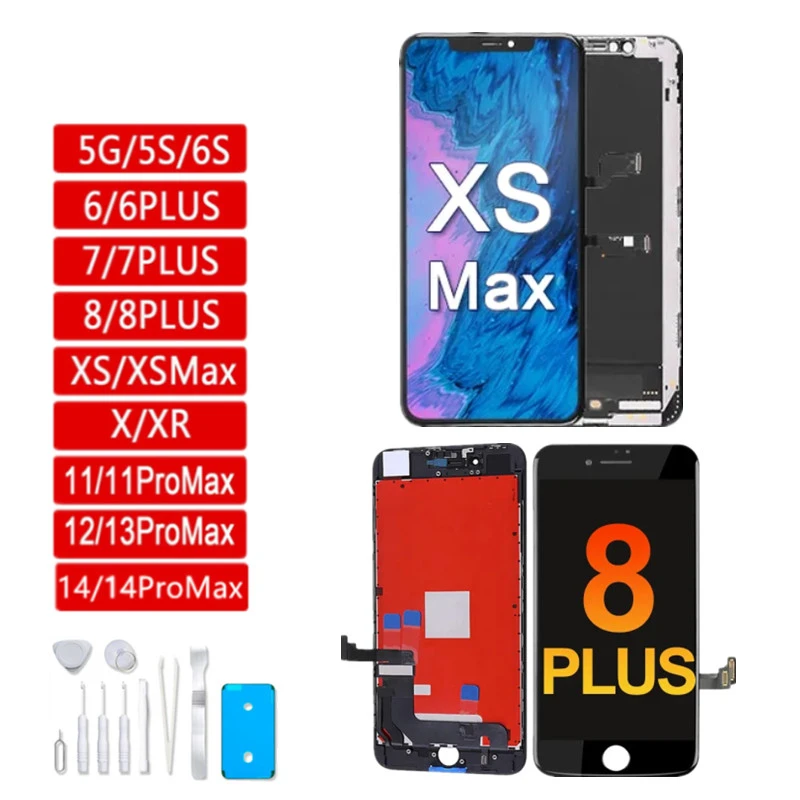 AAA+++ OLED For iPhone X XR XS Max LCD Incell LCD Display With 3D Touch Screen Digitizer Assembly For iPhone 7 8 Plus 12 ProMax