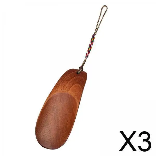 

3x Mini Shoehorn, Shoe Aid, Portable Wooden Shoehorn for Seniors