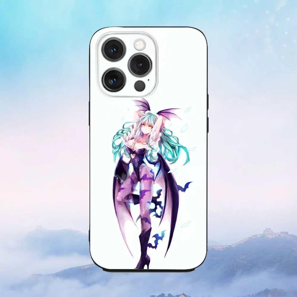 M-Morrigan A-Aensland 전화 케이스 iPhone 16,15,14,13,12,11,Pro,X,XS,Max,XR,Plus,Mini 소프트 블랙 커버