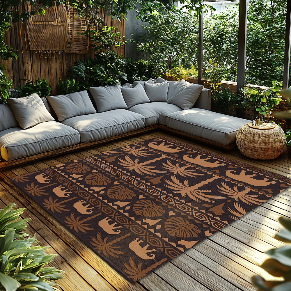 Coastal Area Rug Bohemian Home Decor Beach Themed Floor Mat Non Slip Washable Doormat Entrance Rug Modern Pattern Indoor Outdoor