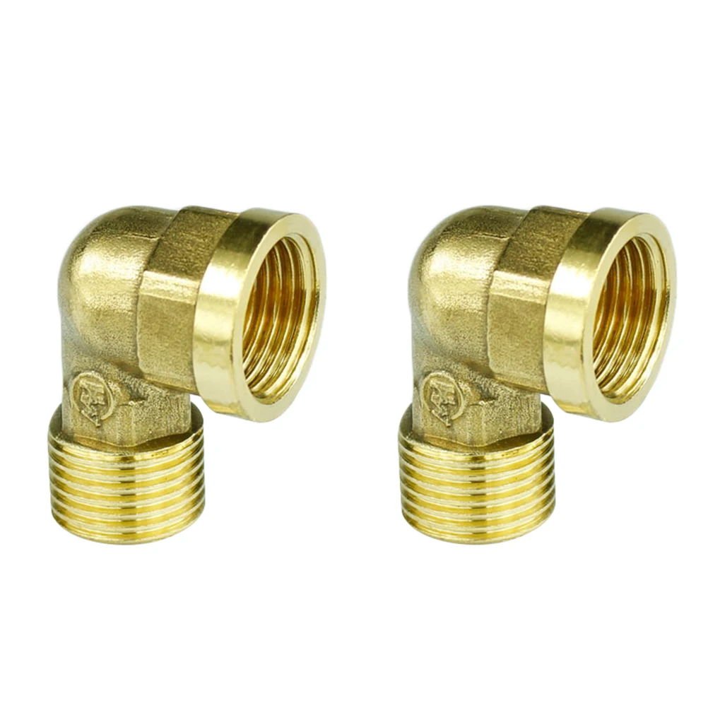 

2pcs Hose Brass Elbow Connector 90 Degree Garden Pressure Washer Sprinkler Outdoor Faucet Durable Leakproof Solid