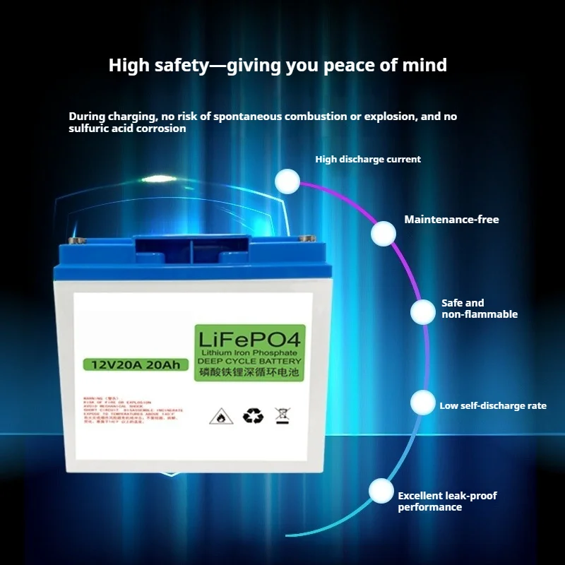 12V Lithium Iron Phosphate Battery Pack 20Ah Motorcycle Jump Starter Power Bank for Motorbike Electric Vehicle High-Quality