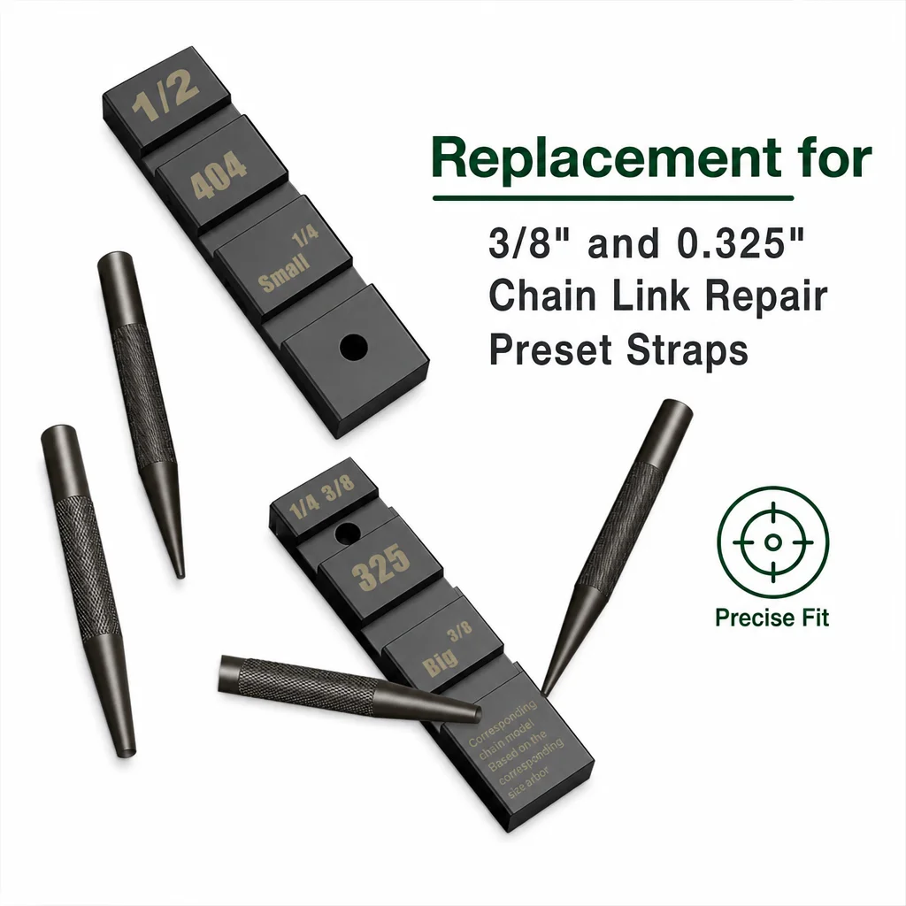12 Sets Pocket Chainsaw Chain Breaker Repair Kit Preset Straps Joiner Link for 1/4 3/8LP .325 3/8 .404 Pitch Replacement Parts