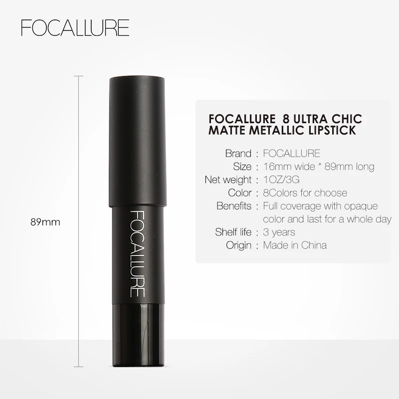 FOCALLURE 31 colori Matte Lipstick Pencil High pastelli Gloss Long-lasting Waterproof Lip Balm Pen Lips Makeup Women Cosmetics