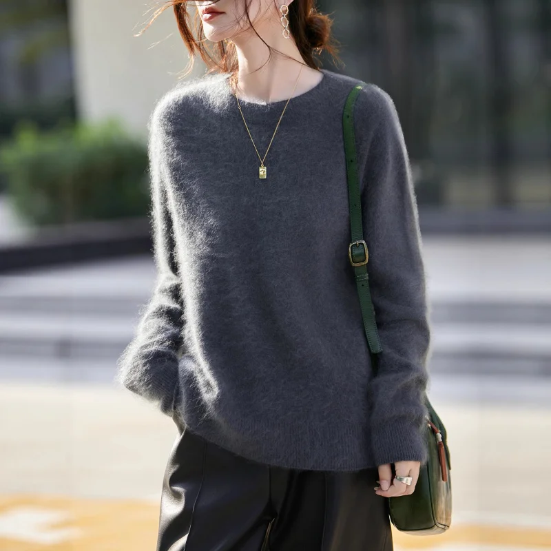 

Heavy Wool Sweater Brushed Seamless Fashionable Knitted Pullover Sweater Women