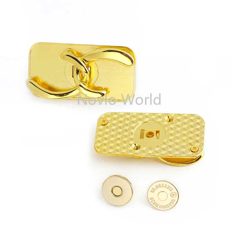 K Gold Metal Turn Twist Locks For Women DIY Handbags Purse Bags Shoulder Tote Snap Clasps Magnetic Buckles Hardware Accessories