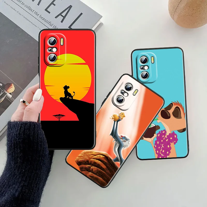 Lion King Disney Fashion Cute For Xiaomi Redmi 9A 9C 9AT 10C 9 9T 10 12C 13C A3 12 K60 A1 K50 K40 5G Black Soft Phone Case