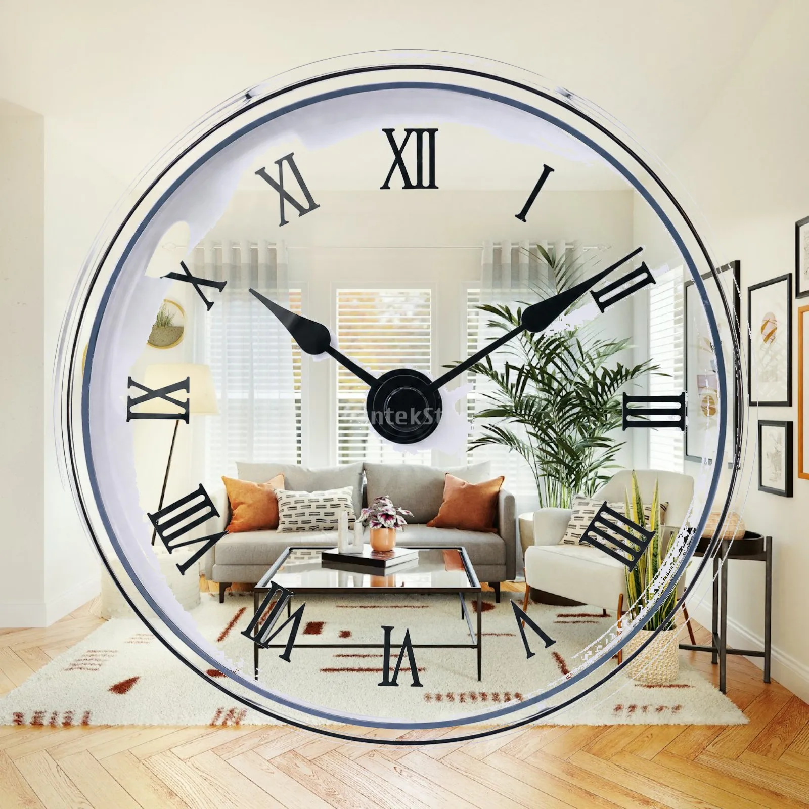 Plastic Quartz Clock Insert Replacement Part 80mm Front Diameter for DIY Clock Repair