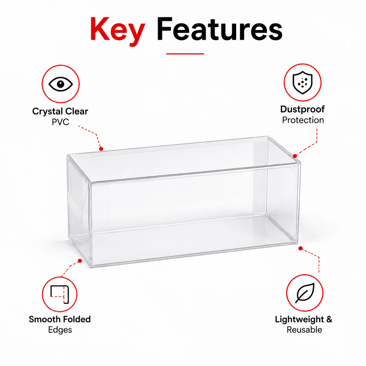 X-Scale 10Pcs 1/64 Scale Diecast Car Display Case Transparent Dustproof Display Box for Mini Model Car Storage Showcase