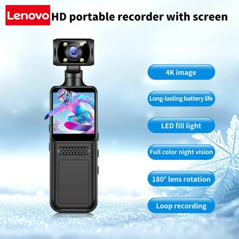 Lenovo Mini New Camera 8K HD Handheld Portable Digital Video Recorder Professional Anti Shake Camera Night Vision Action Camera image 2