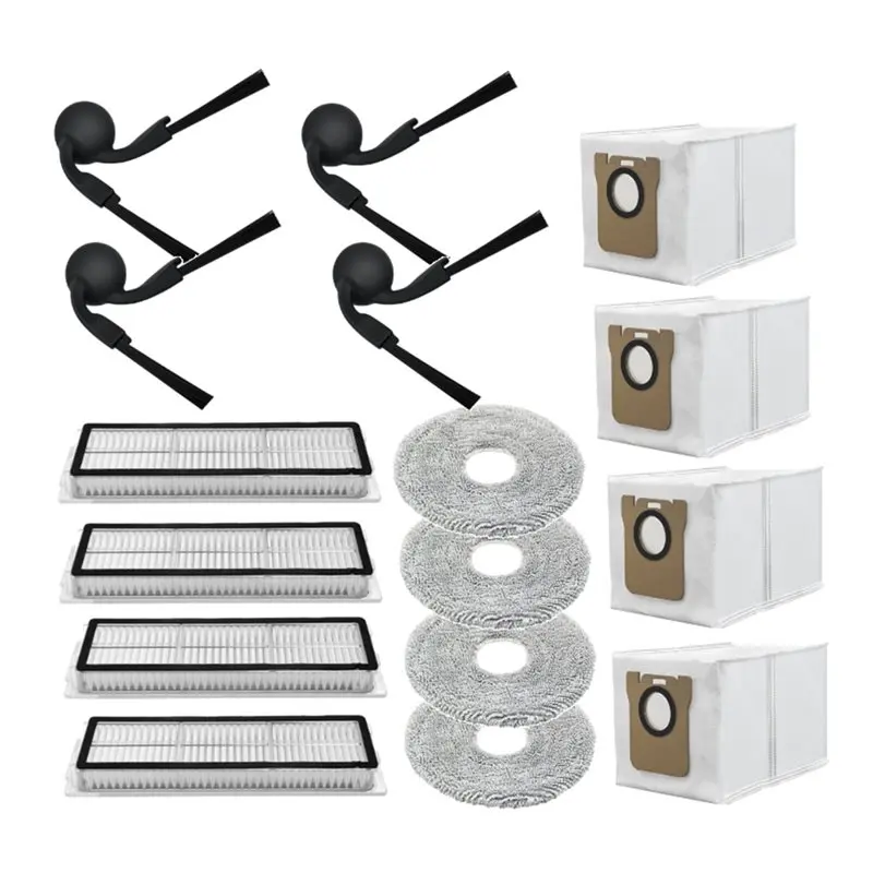 ABUD-piezas de repuesto para aspiradora Xiaomi Mijia 5C/OV42CN, cepillo lateral, filtro HEPA, paño de mopa, bolsa de polvo, accesorios para aspiradora, 16 Uds.