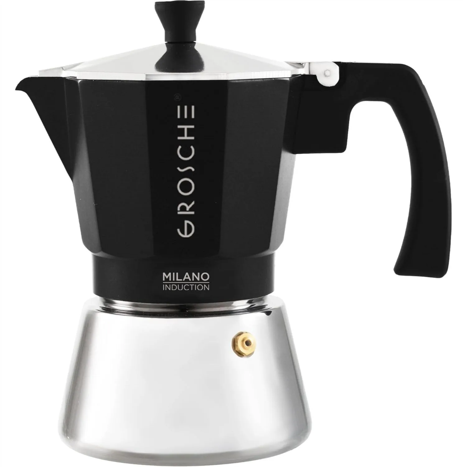

Induction Stovetop Espresso Maker Moka Pot for All Stoves, 6 Espresso Cup, Black, Fast Brewing
