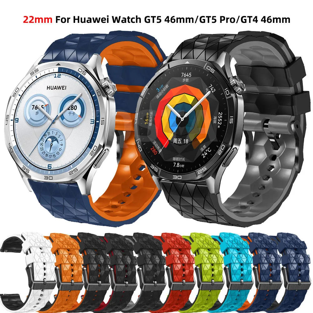 22mmSilicone Strap For HUAWEI WATCH GT 5 4 46mm GT5/GT3/GT2/Ultimate/Buds Watchband HUAWEI WATCH 4 3 Pro Band Wristband Bracelet