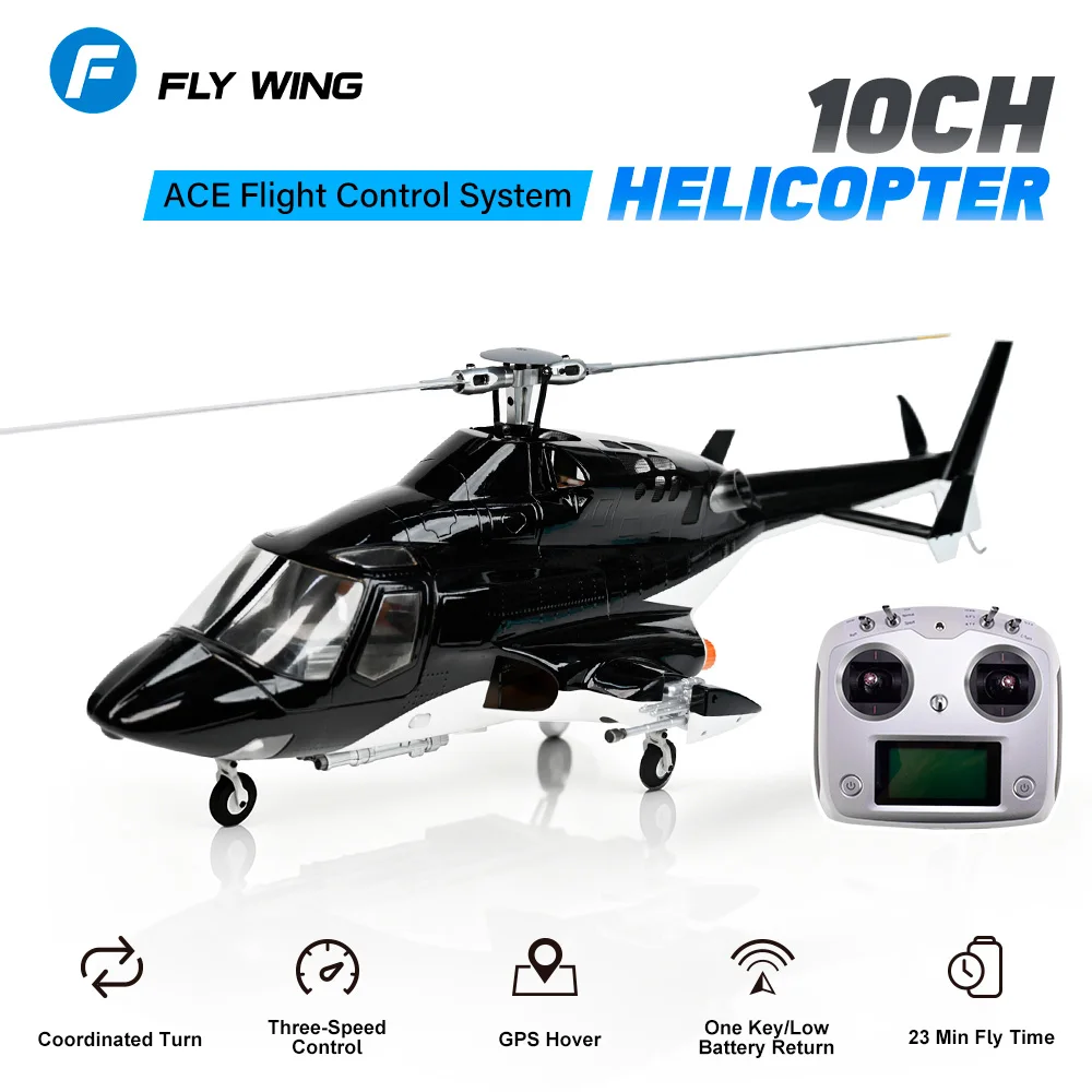 FLYWING Airwolf Helicopter 470-size ACE Flight Controller with M10 GPS Auto Retractable Landing Gear 23 Mins Flight Time Plane
