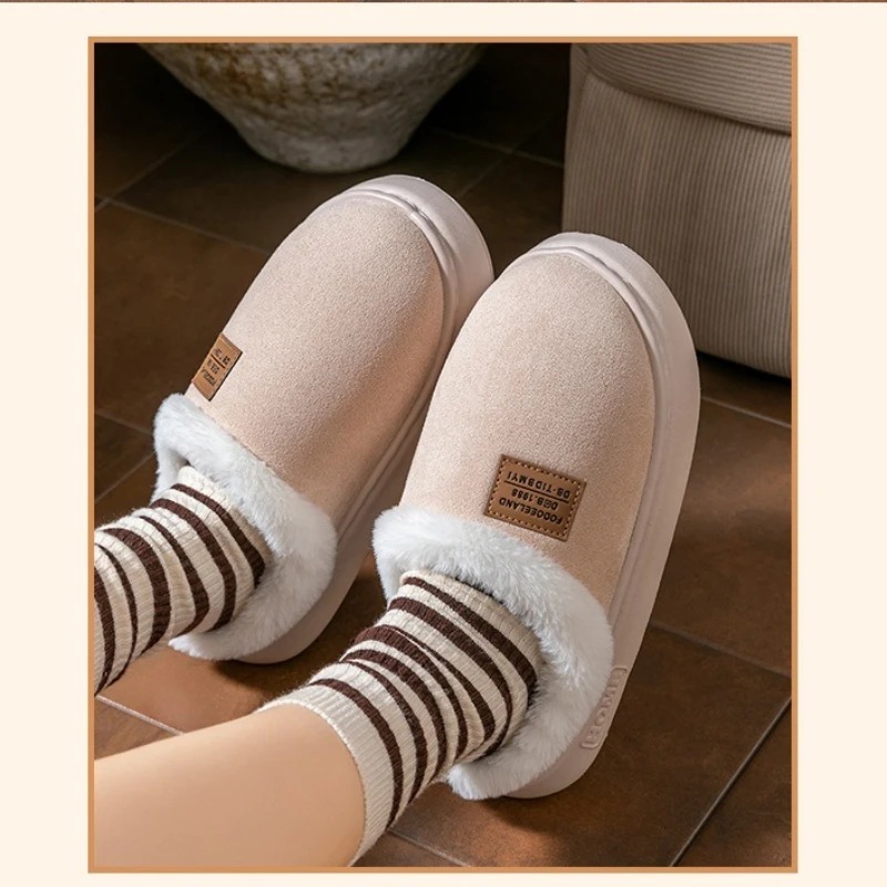2025年冬 シンプルでおしゃれな綿製滑り止め厚底暖かく快適なホームスリッパ アウトドア綿製スリッパ