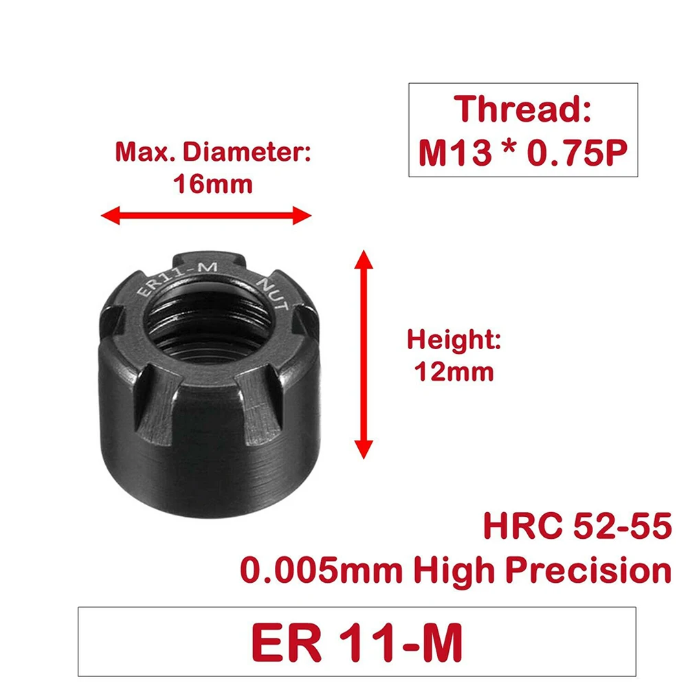 New High Quality Clamping Nut ER16 ER40 0.005mm Beating A/M/UM Clamping Nut CNC Nut Durablem ER20 ER32 52-55