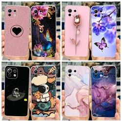 For Xiaomi Mi 11 Lite Case Luxury Marble Butterfly Phone Back Cover For Xiaomi Mi 11 Lite 5G NE Transparent Funda Mi11 Lite Capa
