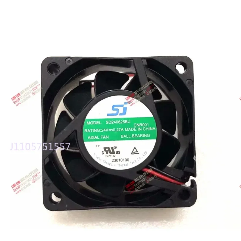 For SJ SD240625BH BU BF 6025 24V 0.27A 2 Wire Inverter Double Ball Cooling Fan