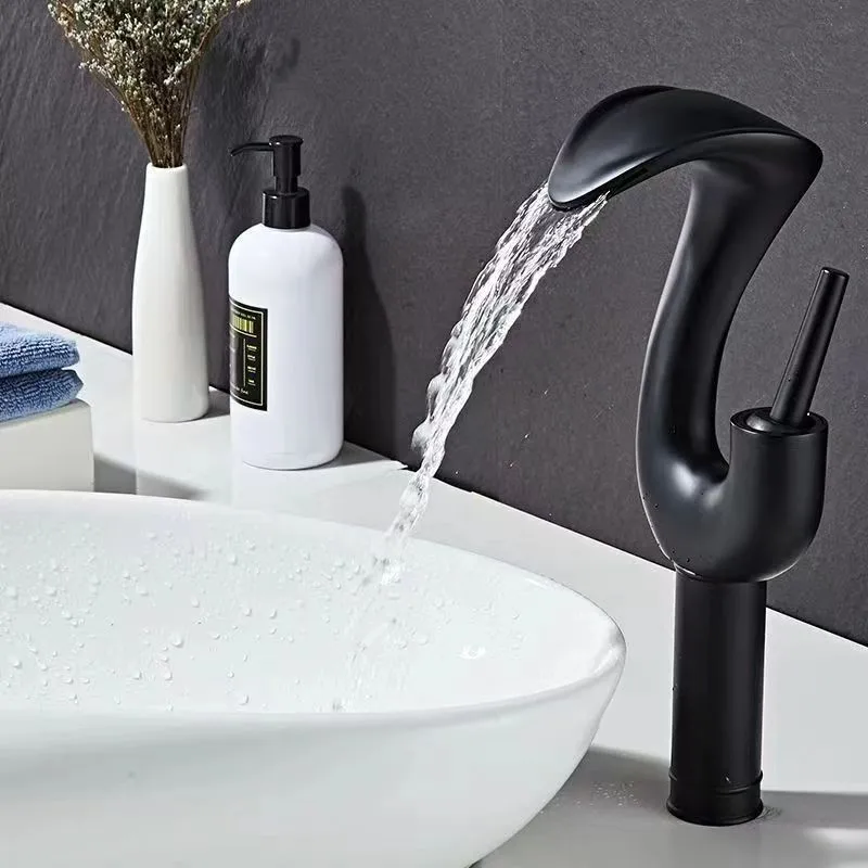 Mixed faucet washbasin faucet painted black lifting type hot and cold single-link AliExpress washbasin washbasin faucet