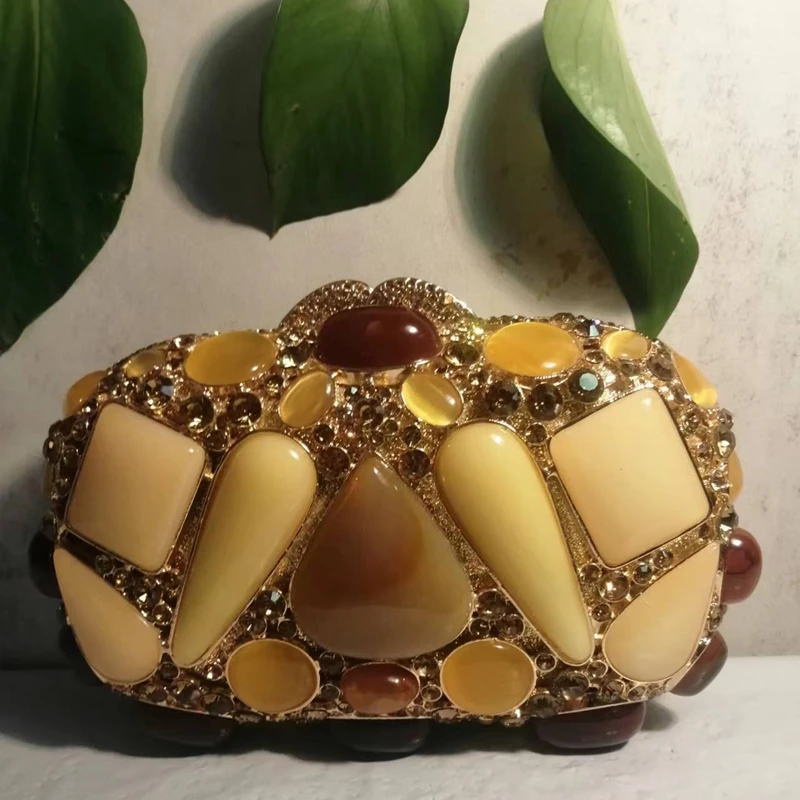 

2025 Stone Chain Evening Bags Luxury Handbags Women Rhinestones Clutch Purse For Birthday Designer Crystal Evening Clutches Bags