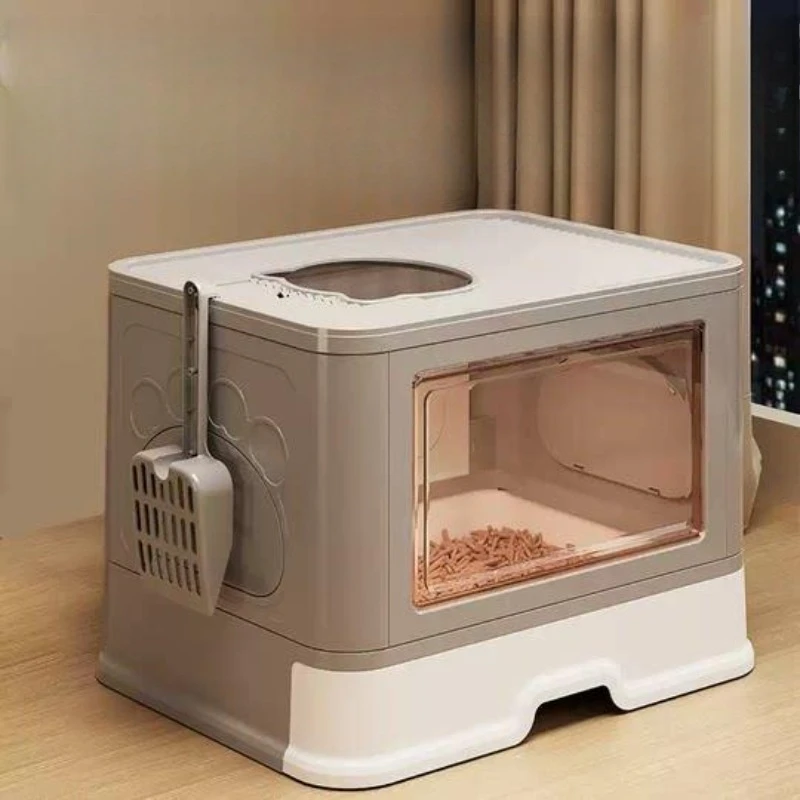 Side Entrance Litter Box Defecation Closed Self-Cleaning Plastic Litter Box Large Supplies Bathroom Arenero Gatos Cat Supplies