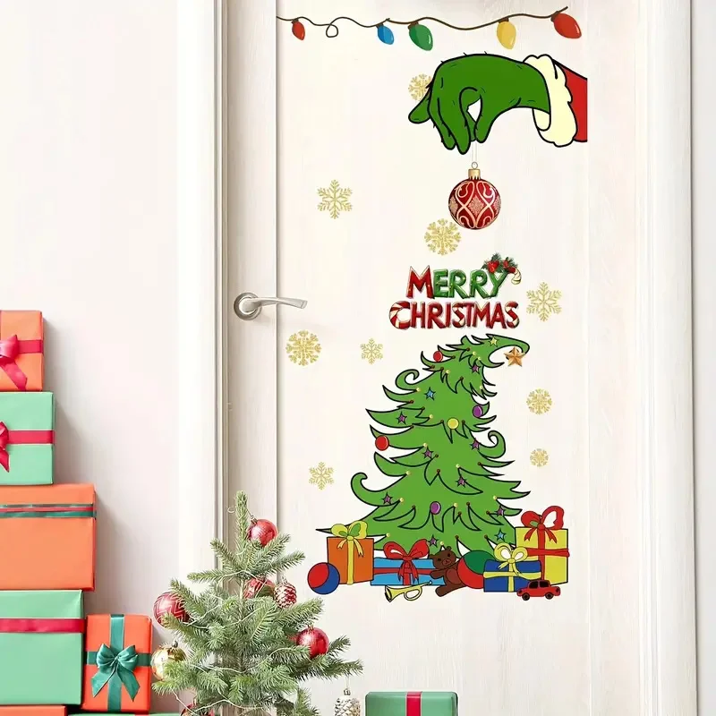 Christmas Tree Wall Stickers, Window Clings, Glass Stickers, New Year, Holiday Party, Christmas Supplies, Home Decoration