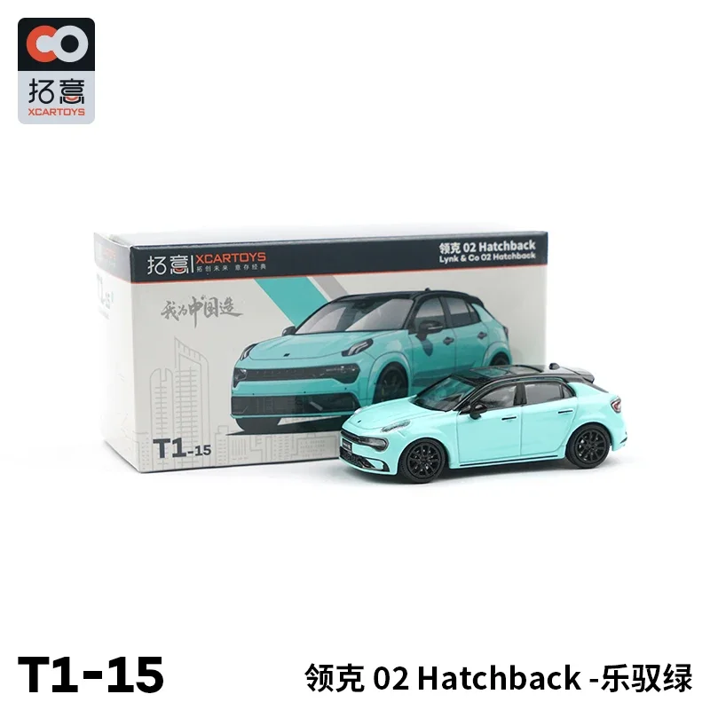 Diecast Original 1:64 Scale Lynk & Co 02 Hatchback Simulation Alloy Car Model Decoration Toy Gift Collection Souvenir Display