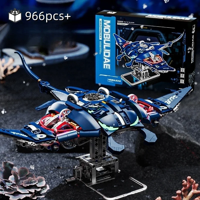 

Новая модель строительного блока «Рыба дьявола», детские механические научные подарки, креативные игрушки для украшения столешницы «сделай сам», подарки на день рождения