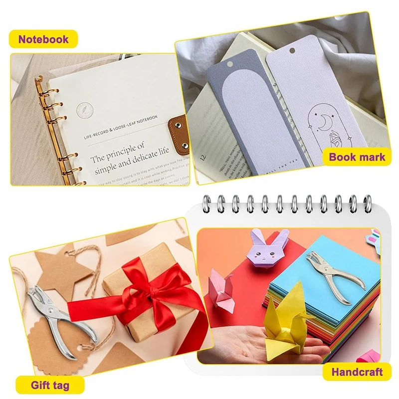 قطعتان من خرامة الورق الصغيرة ذات الفتحة الواحدة مقاس 1/4 بوصة مع دقة لكمة بسعة 8 أوراق