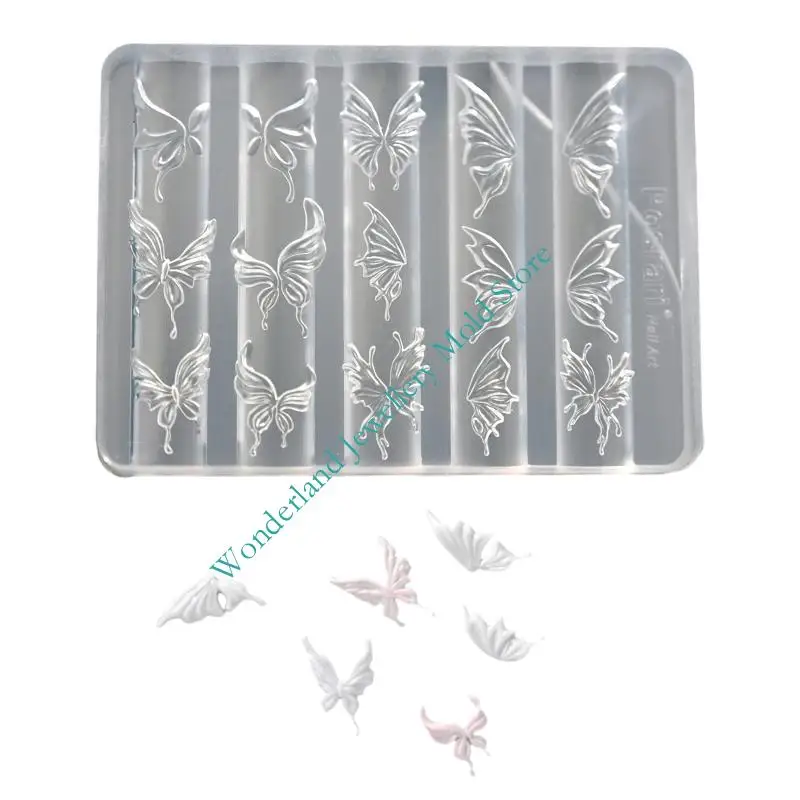 

Embossed Silicone Nails Art Mould Reusable Flexible Craft Tool For Resin Jewelry Phone Case Decoration
