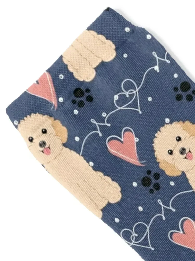 LOVE Apricot Toy Poodle Socks cotton crazy Hiking boots cycling Men Socks Luxury Brand Women's