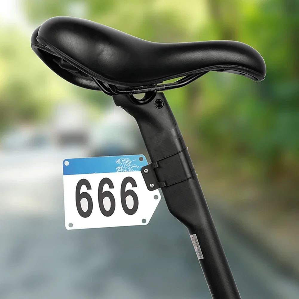 1pc Bike Triathlon Race Number Plate Mount Rear License Seatpost Holder Bicycle Seatpost Holder With Rubber Band